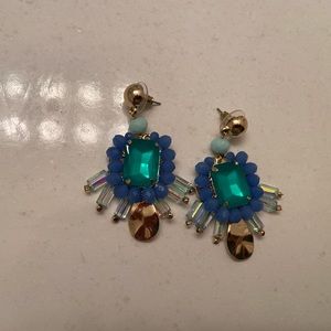 Blue Statement Earrings